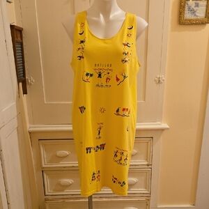 T-ZERS vibrant yellow print dress Sz L